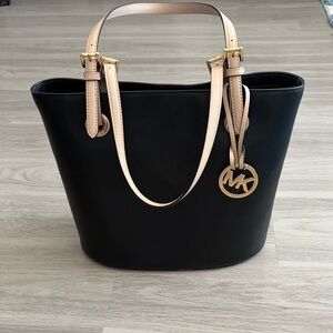 Michael Kors Black Tote with Tan Handles